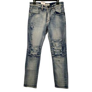 Blind Trust Dark Denim Distress Wash Jeans Slim Fit Size 32/32 NWT #2890